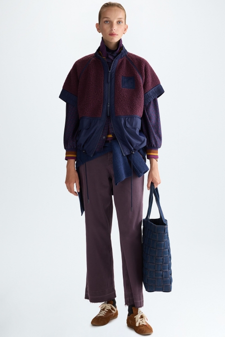 SHEARLING NYLON STRAIGHT-FIT GILET