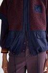 Shearling nylon straight-fit gilet
