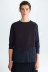 Houndstooth jacquard A-line t-shirt