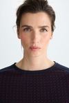 Houndstooth jacquard A-line t-shirt