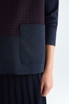 Houndstooth jacquard A-line t-shirt