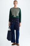 Houndstooth jacquard A-line t-shirt