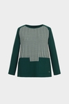 Houndstooth jacquard A-line t-shirt