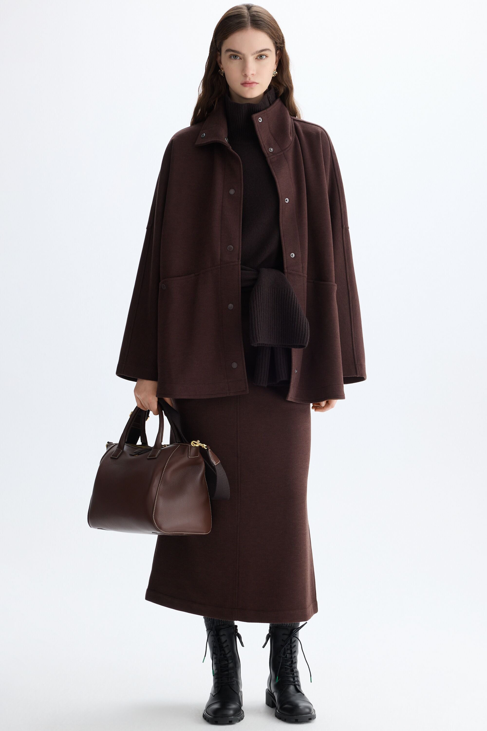 Double-faced oversize jacket brown - Purificacion Garcia Germany