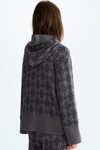Hooded teddy jacquard oversize sweatshirt