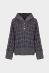 Hooded teddy jacquard oversize sweatshirt
