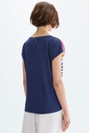Striped print twill jersey straight-fit t-shirt