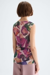 Print Lurex fitted asymmetric t-shirt