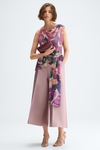 Print Lurex fitted asymmetric t-shirt