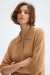 Cotton pointelle knit oversize long jacket