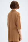 Cotton pointelle knit oversize long jacket