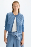 Stretch-knit quilted nylon straight-fit jacket