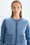 Stretch-knit quilted nylon straight-fit jacket
