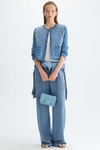 Stretch-knit quilted nylon straight-fit jacket