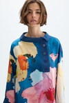 Blusa oversize punto stretch twill estampado