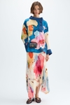 Blusa oversize punto stretch twill estampado