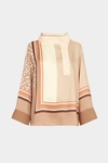Gambito Gutenberg print twill oversize blouse