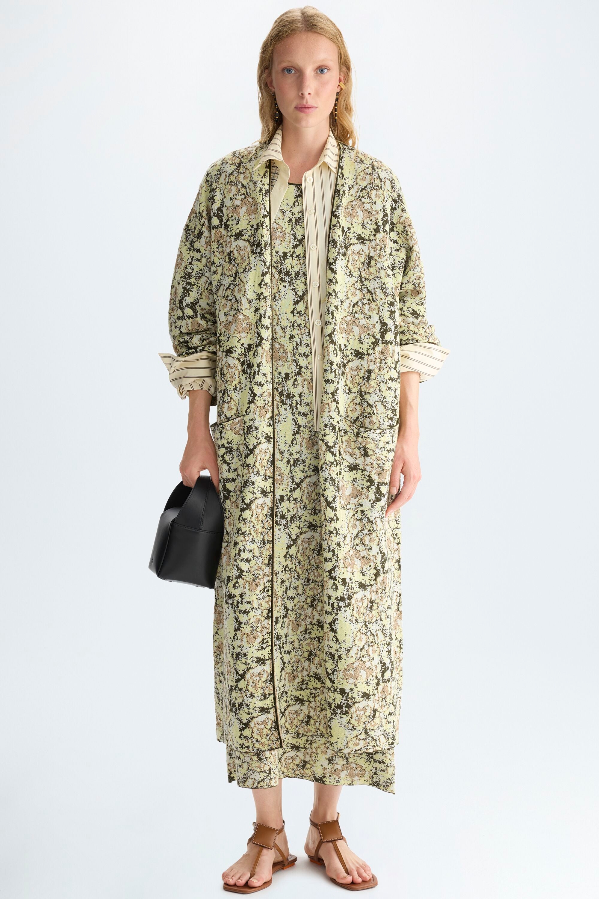 Jacquard Long Cardigan
