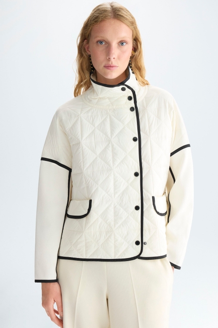 STRETCH KNIT ORIGAMI-QUILTED NYLON JACKET