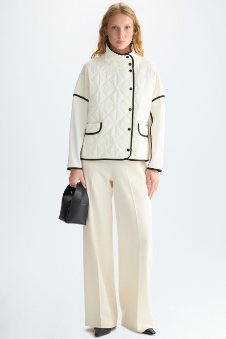 STRETCH KNIT ORIGAMI-QUILTED NYLON JACKET