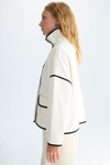 Stretch knit Origami-quilted nylon jacket