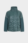 Origami-quilted combined short jacket