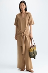 Double-faced stretch-knit straight-fit top