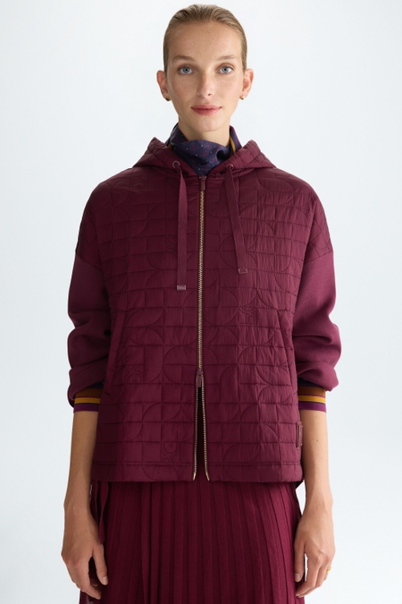 HOODED BAUHAUS-QUILTED COMBINED JACKET