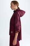 Hooded Bauhaus-quilted combined jacket