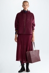 Hooded Bauhaus-quilted combined jacket