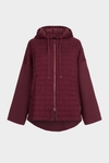 Hooded Bauhaus-quilted combined jacket