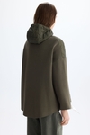 Hooded Bauhaus-quilted combined jacket