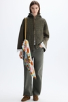 Hooded Bauhaus-quilted combined jacket