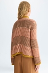 Fringed striped woven straight-fit jacket