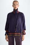 Print twill short jacket