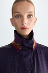 Print twill short jacket