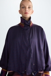 Print twill short jacket