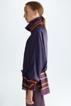 Print twill short jacket