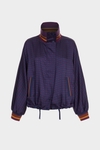 Print twill short jacket