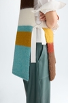 Striped mohair asymmetric poncho