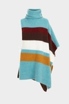 Striped mohair asymmetric poncho