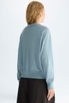 Extra fine merino wool knit oversize polo shirt