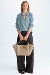 Extra fine merino wool knit oversize polo shirt