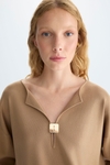 Double-faced stretch-knit cocoon-fit sweater
