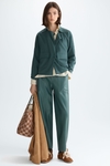 Wool knit double-breasted short jacket