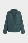 Wool knit double-breasted short jacket
