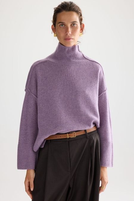WOOL STRAIGHT-FIT MOCK-NECK SWEATER