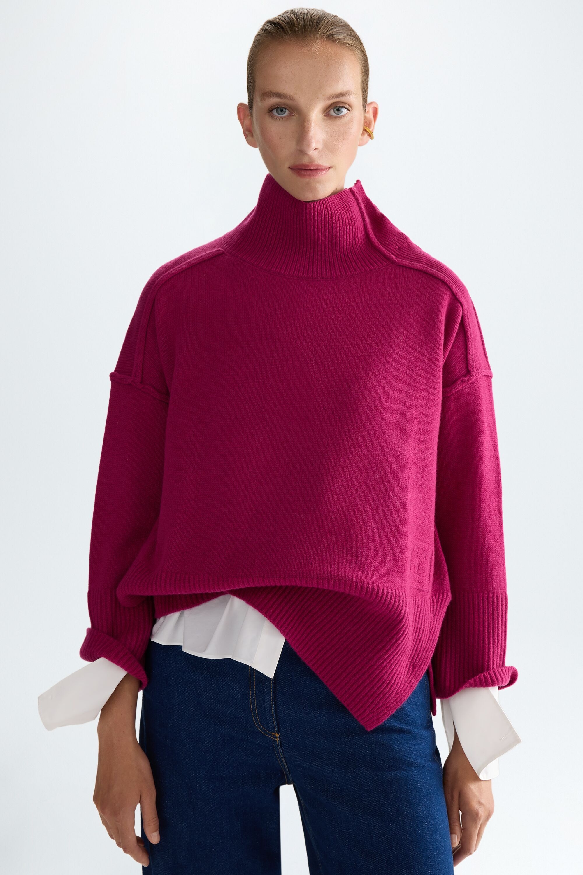 Wool straight-fit mock-neck sweater