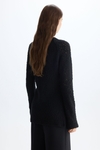 Wool bouclé long fitted sweater