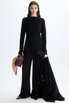 Wool bouclé long fitted sweater